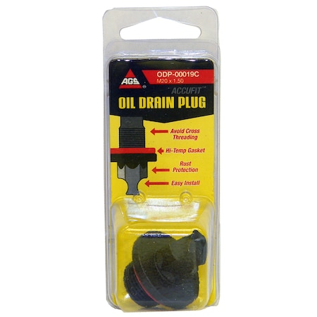 Ags Accufit Oil Drain Plug M20x1.50, 1 per Card ODP-00019C